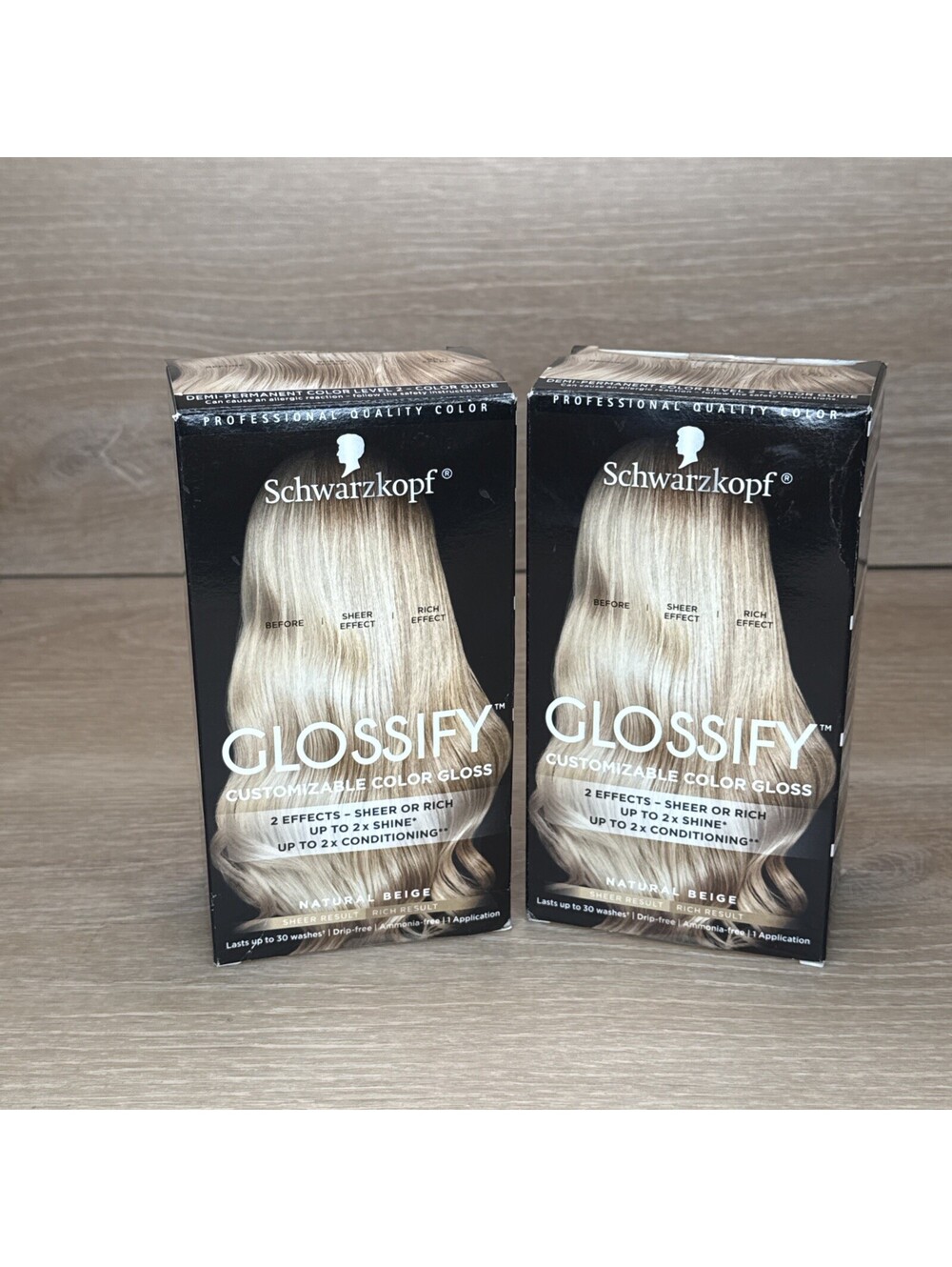 Schwarzkopf GLOSSIFY Customizable Color Gloss - Natural Beige - LOT of 2